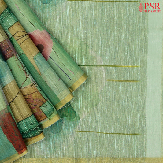 Pistachio Green Tissue Saree
