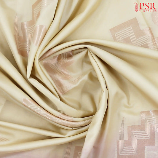 Cream Beige Soft Art Silk Saree