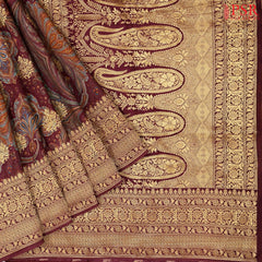 Burgundy Semi Georgette Saree