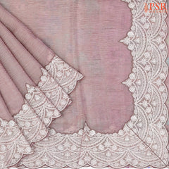 Light Pink Crushed Tissue Silk Saree
