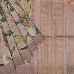 Vintage Tea Rose Kadhi Tussar Silk Saree