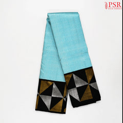 Light Blue Kanchipuram Jacquard Silk Saree
