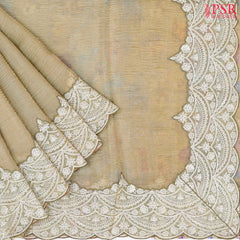 Mellow Yellow Crushed Tissue Silk Saree