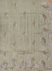 Beige Kosa Embroidery Saree