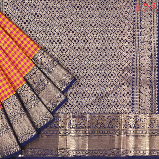 Magenta & Yellow Fancy Kanchipuram Silk Saree