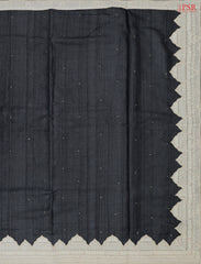 Shadow Black Kadhi Tussar Silk Saree
