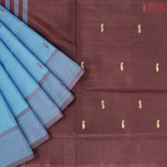 Cerulean Blue Vazhainaar Silk Saree