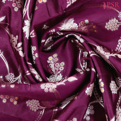 Burgundy Chiniya Silk Saree