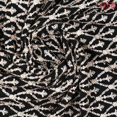 Black Georgette Laser Embroidery Saree