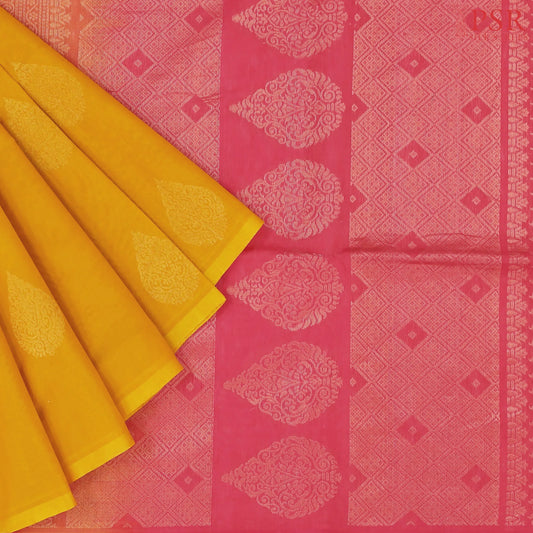 Mustard Yellow Silk Cotton Saree