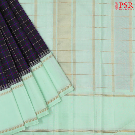 Dark Grape Purple Kanchipuram Silk Saree