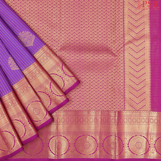 Blue Purple Fancy Kanchipuram Silk Saree