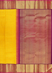 Amber Yellow Kanchipuram Silk Saree