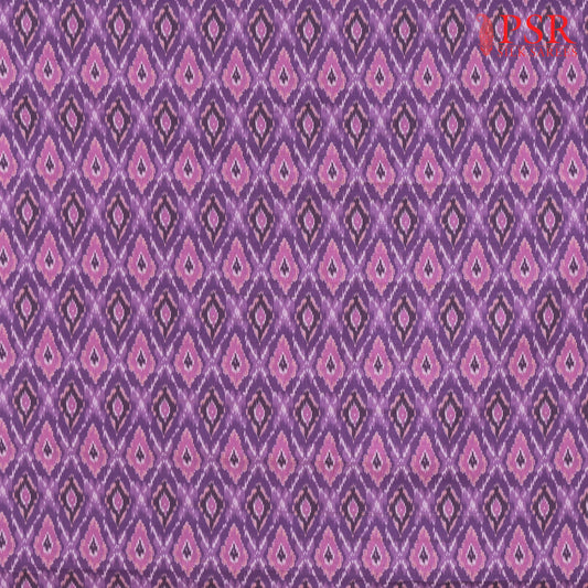 Amethyst Purple Semi Tassar Ikkat Print Running Material