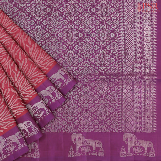 Berry Red Soft Silk Saree