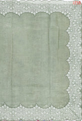 Sage Green Crushed Tissue Silk Saree