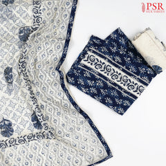 Dark Blue Cotton Dress Material