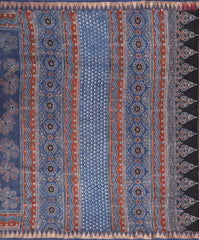Dark Blue Jaipur Cotton Printed Saree