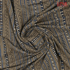 Dark Khaki Ajrakh Print Running Material