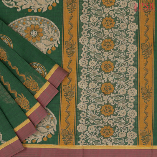 Dark Green Kovai Cotton Saree