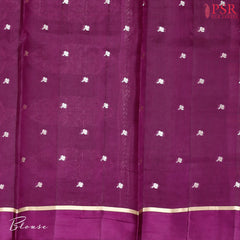 Burgundy Chiniya Silk Saree