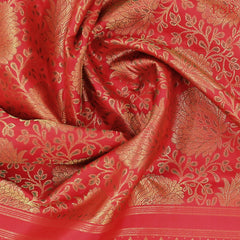 Red Kanchipuram Jacquard Silk Saree