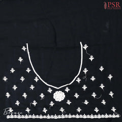 Black Georgette Laser Embroidery Saree