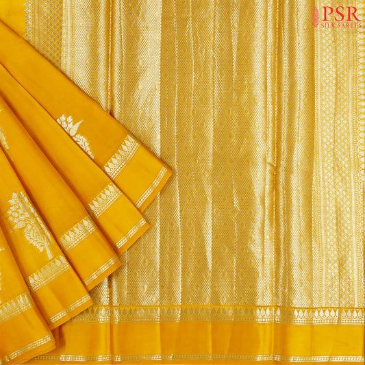 Yellow Chiniya Silk Saree