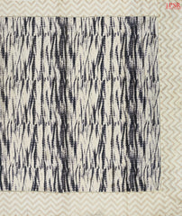 Beige & Dark Grey Semi Dupion Embroidery Saree