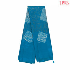 Peacock Blue Kanchipuram Silk Saree