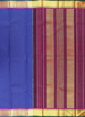 Dark Blue & Black Kanchipuram Silk Saree