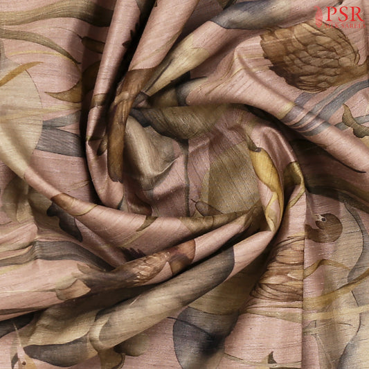 Vintage Tea Rose Kadhi Tussar Silk Saree