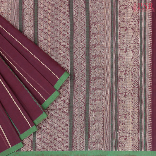 Burgundy Kalakshetra Kovai Cotton Saree