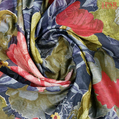 Dark Teal Silk Cotton Saree