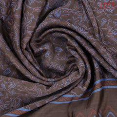 Dark Brown Chanderi Silk Cotton Saree