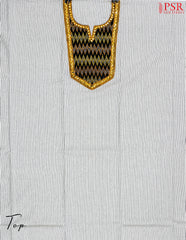 Off White Silk Cotton Dress Material