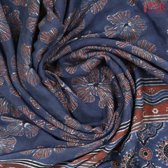 Dark Blue Jaipur Cotton Printed Saree