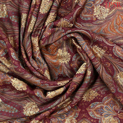 Burgundy Semi Georgette Saree