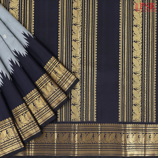 Cement Grey Kanchipuram Silk Saree
