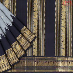 Cement Grey Kanchipuram Silk Saree