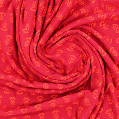 Burgundy Cotton Print Running Material