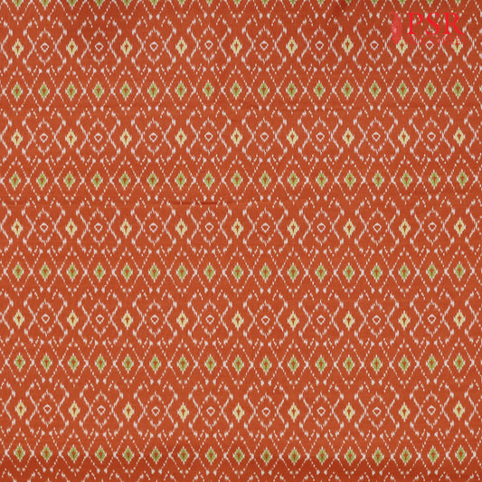 Orange Semi Tassar Ikkat Print Running Material