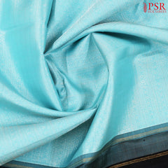 Light Blue Kanchipuram Jacquard Silk Saree