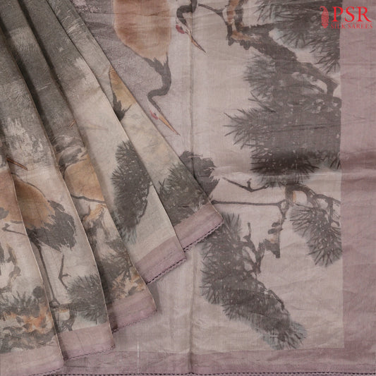 Dusty Mauve Tissue Saree