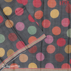 Greige Tussar Silk Dress Material