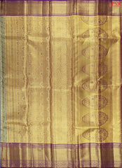 Golden Olive Kanchipuram Jacquard Tissue Silk Saree
