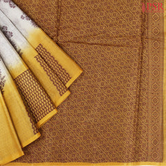 Pearl Grey Banaras Tussar Silk Saree