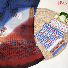 Han Blue Cotton Dress Material