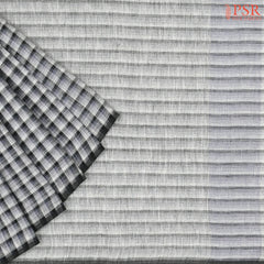 Grey & White Linen Saree