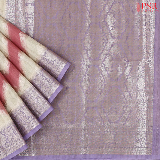 Beige & Multicolor Silk Cotton Saree